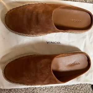 Women’s VINCE brown suede platform mules size 8.5